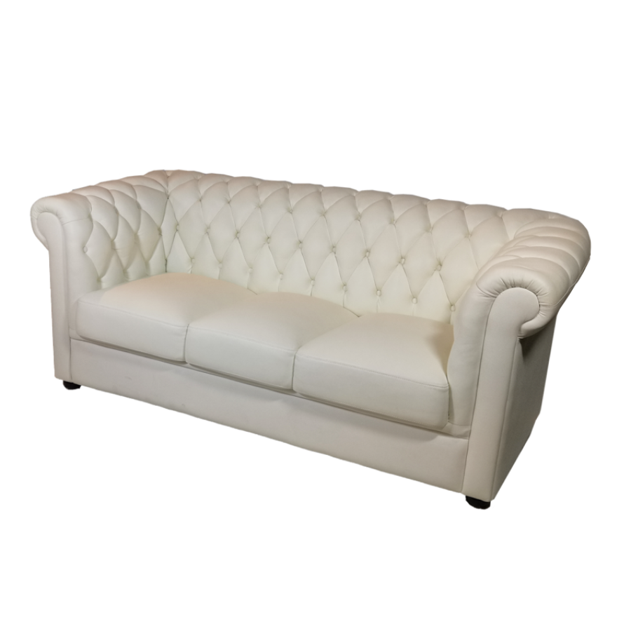 Chesterfield White 3er Sofa